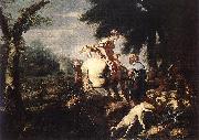 CASTIGLIONE, Giovanni Benedetto Meeting of Isaac and Rebecca fg France oil painting artist